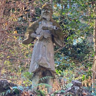 八王子神社の境内に天狗像