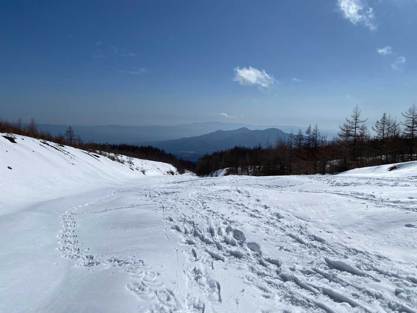 絶景見ながら下山