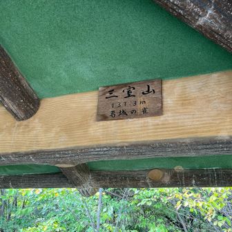 三室山ついたー、展望台ベンチで休憩