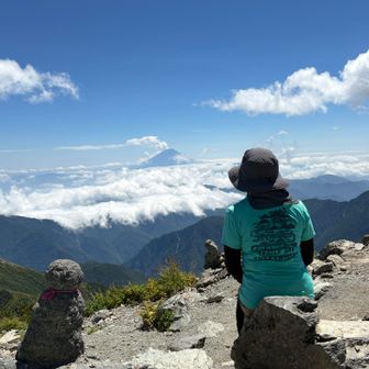 ご一緒に富士山を挟んで