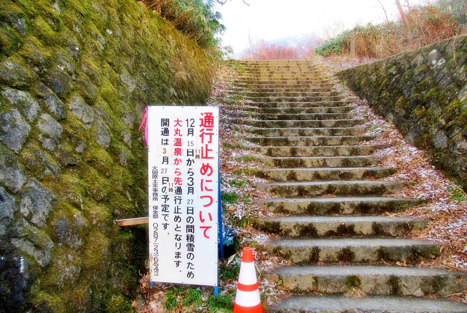 「さぁ、それでは」
「那須岳に突入します💨💨」
先ずはこの階段を登って・・
12/15でここの駐車場も閉鎖されます・・
冬はもうすぐ、そこまで・・
それまでに、もう1回は来たいな👍
