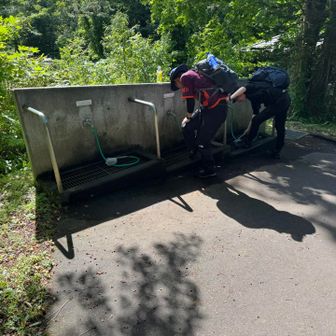 登山靴洗い場