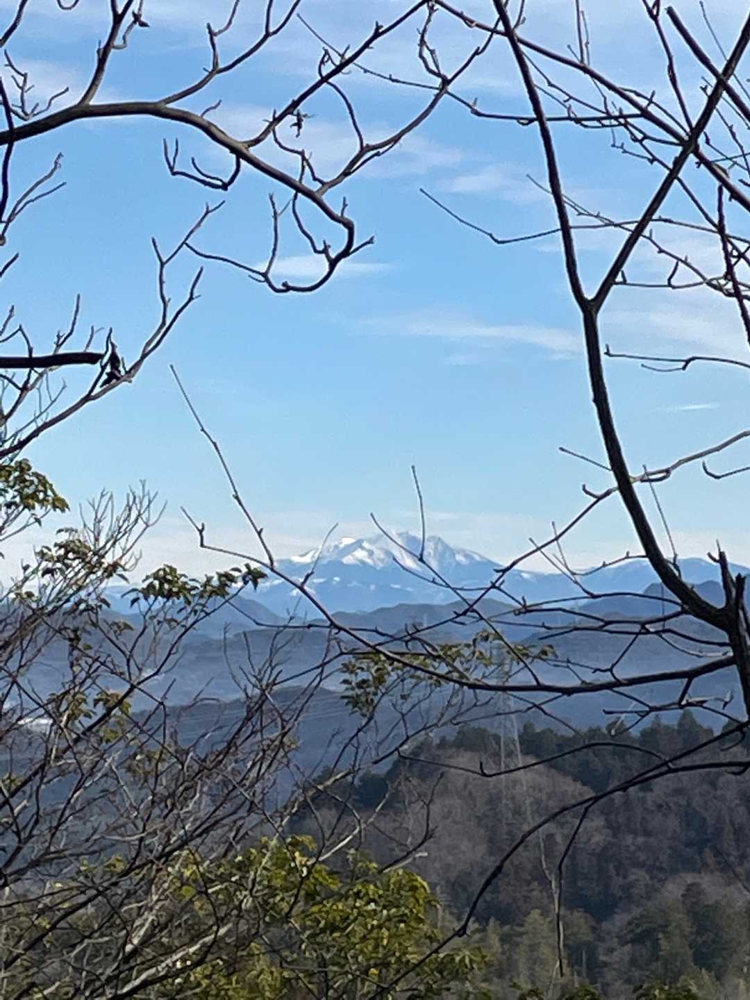 枝の隙間からキレイな御嶽山✨
今日はイイ日になりそう♪