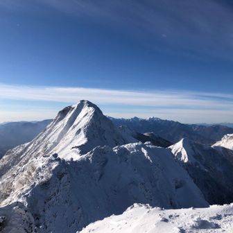 雲が取れた赤岳