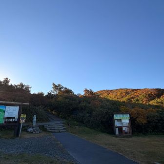 鉾立駐車場のそばに登山口