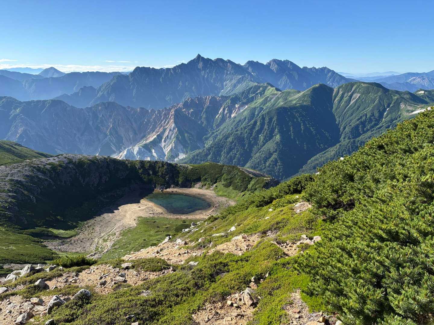 深緑の鷲羽池