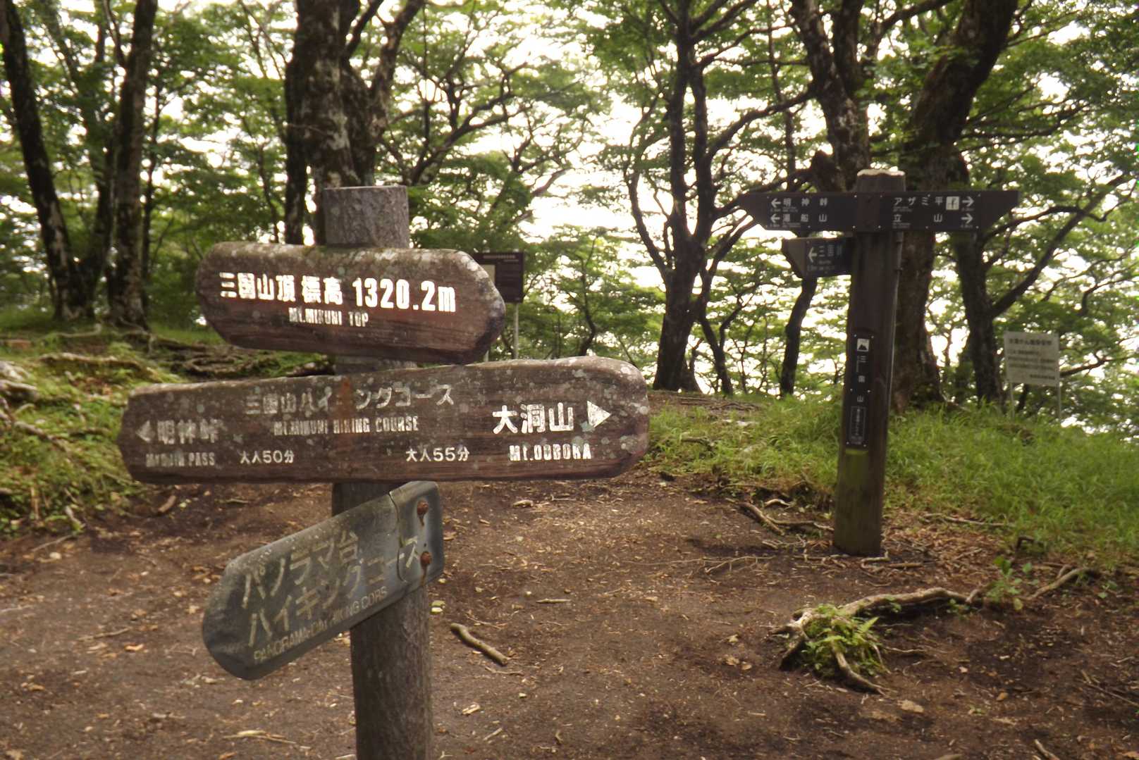 三国山まで戻って来た