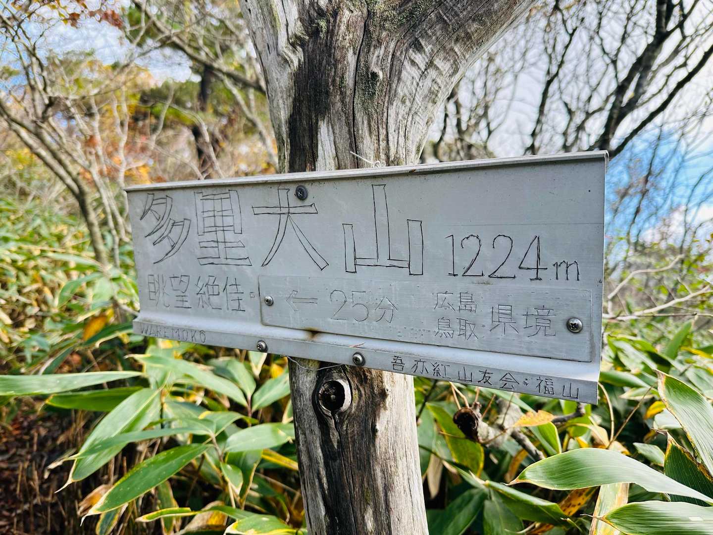 そして広島、鳥取県境の多里大山へ向かう🚶