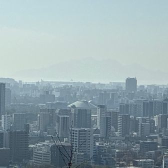 広島城だ！宮島は霞んでる。