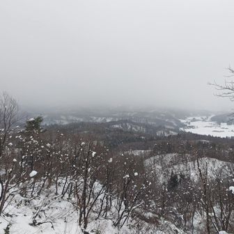 吹雪いてきて下山時に守門は見えなくなりました