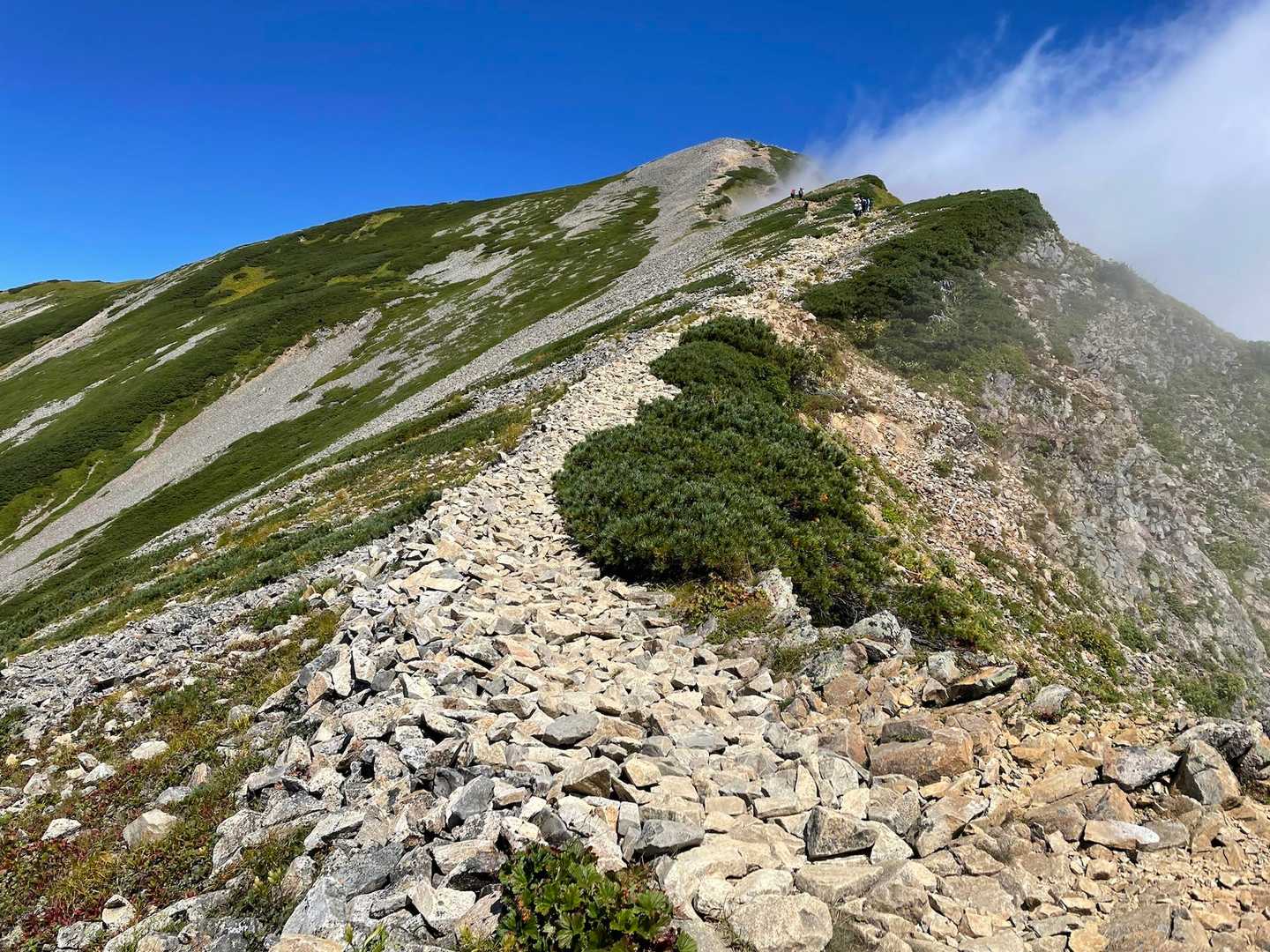 五竜岳-北尾根の頭-鹿島槍ヶ岳-鹿島槍ヶ岳-布引山 縦走コースの写真