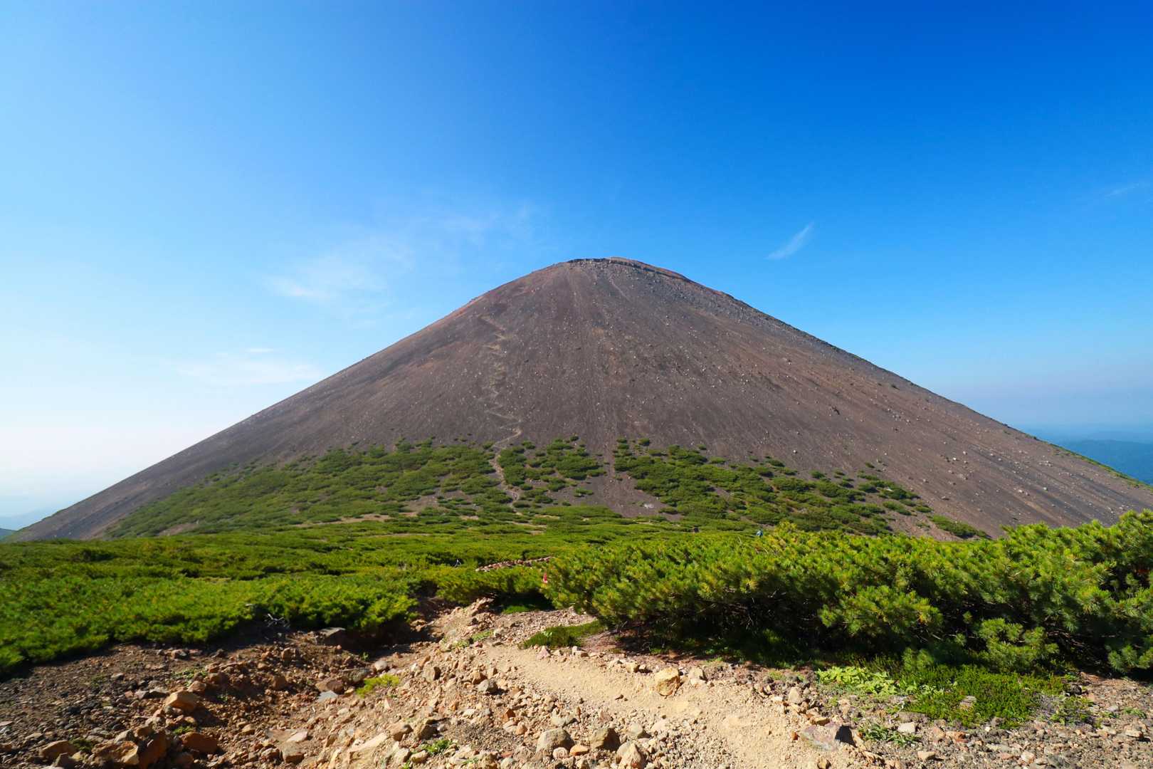 登山道が見えてます。
潔くていい登り😆