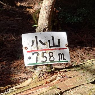 やっと４つ目のピーク「小山山頂🚩」に着きました👍
標高は758mです｡

私の体力では､ ここまでが精一杯なので､引き返すこととします。