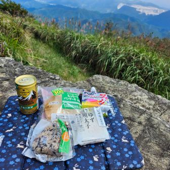 この🍙がなかなか美味しい
ここでの選択はゆず明太子と
行動食、缶コーヒー。後はお持ち帰り🤭