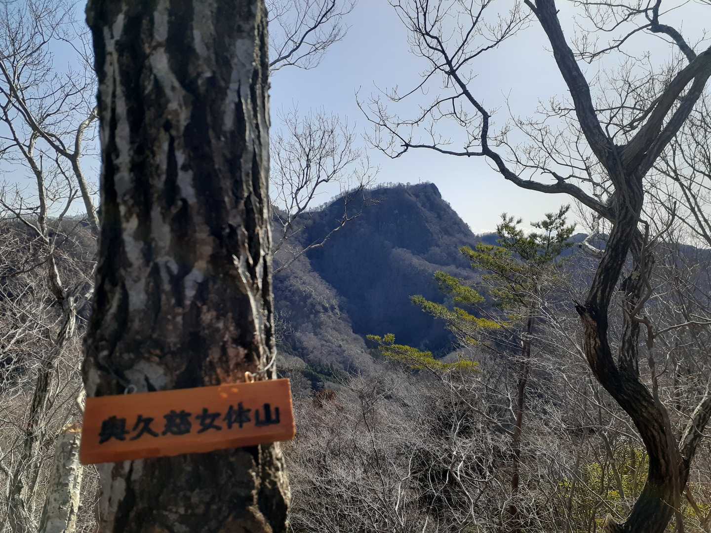 長福山あまり行かないと思われる。
そこそこの登り。

「ここは奥久慈女体山」って言われてるんだって。と話していたら山名版があったので皆テンションアップ👍