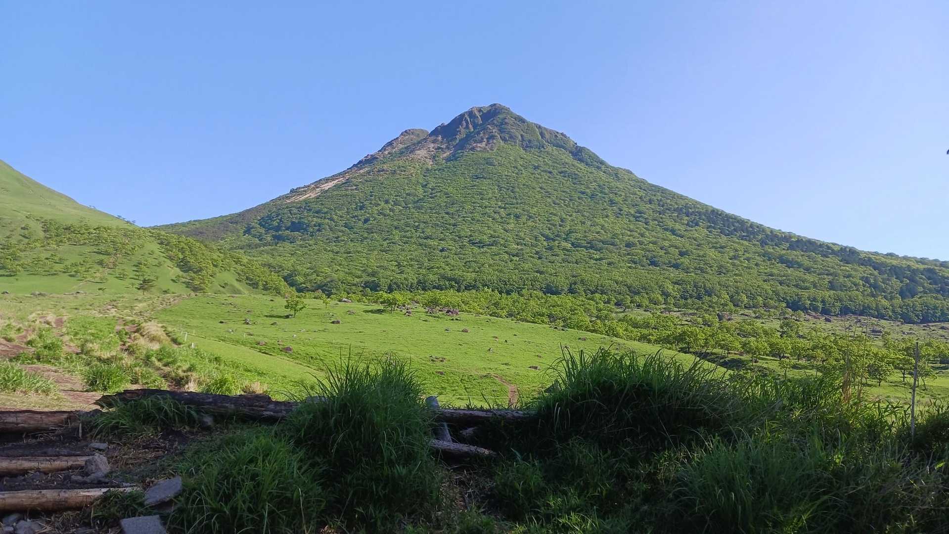 由布登山口バス停-由布岳正面登山口-由布岳 往復コースの写真