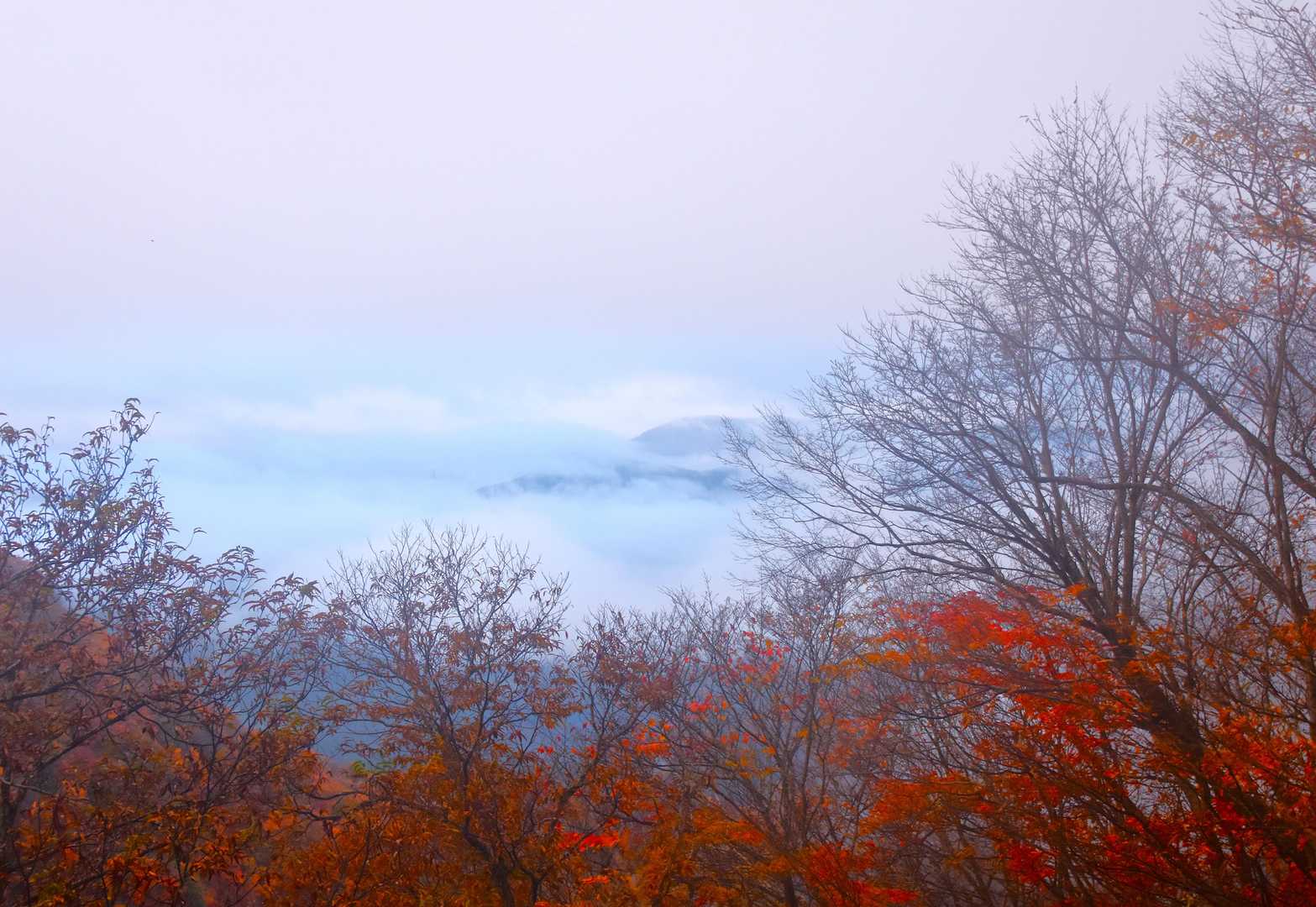 南方向:笠形方向の山影が少し見える