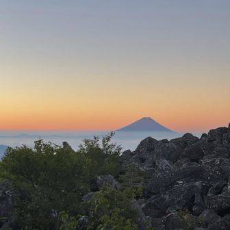 おはようございます！
小屋前から朝焼けに染まった富士山と雲海見れました✨

今朝また編笠山に登った友人が、控えめに言って景色最高👍とのことだったので、時間と体力に余力があれば日の出時間に合わせてぜひそちらまで！！
