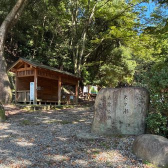森林公園の入り口前を通って