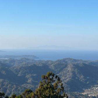 うっすら奥に見えるのは伊豆大島。
