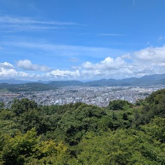 箱根の山々と秦野市の街並み