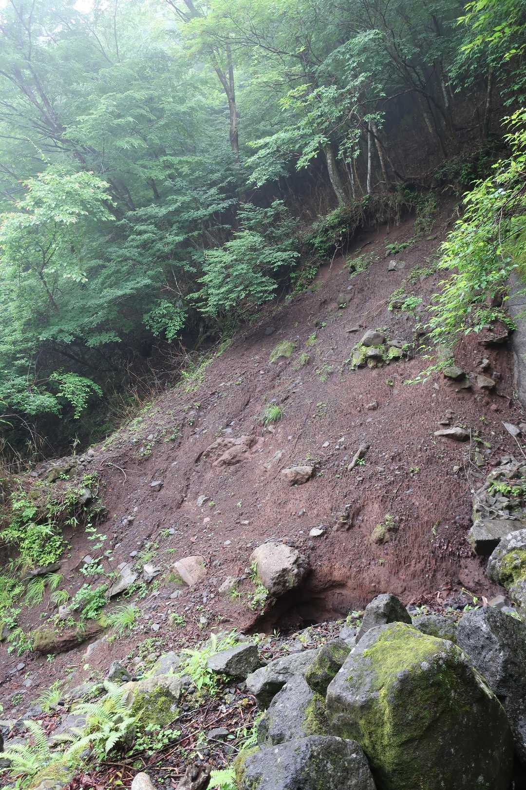 ここも崩落💦