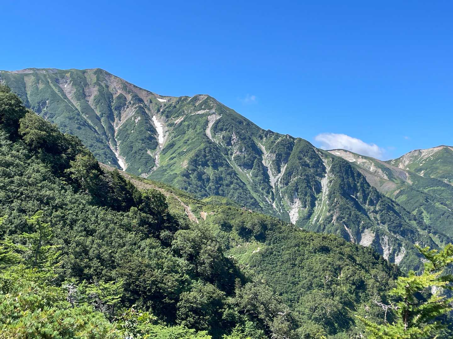 左のピークが小蓮華山