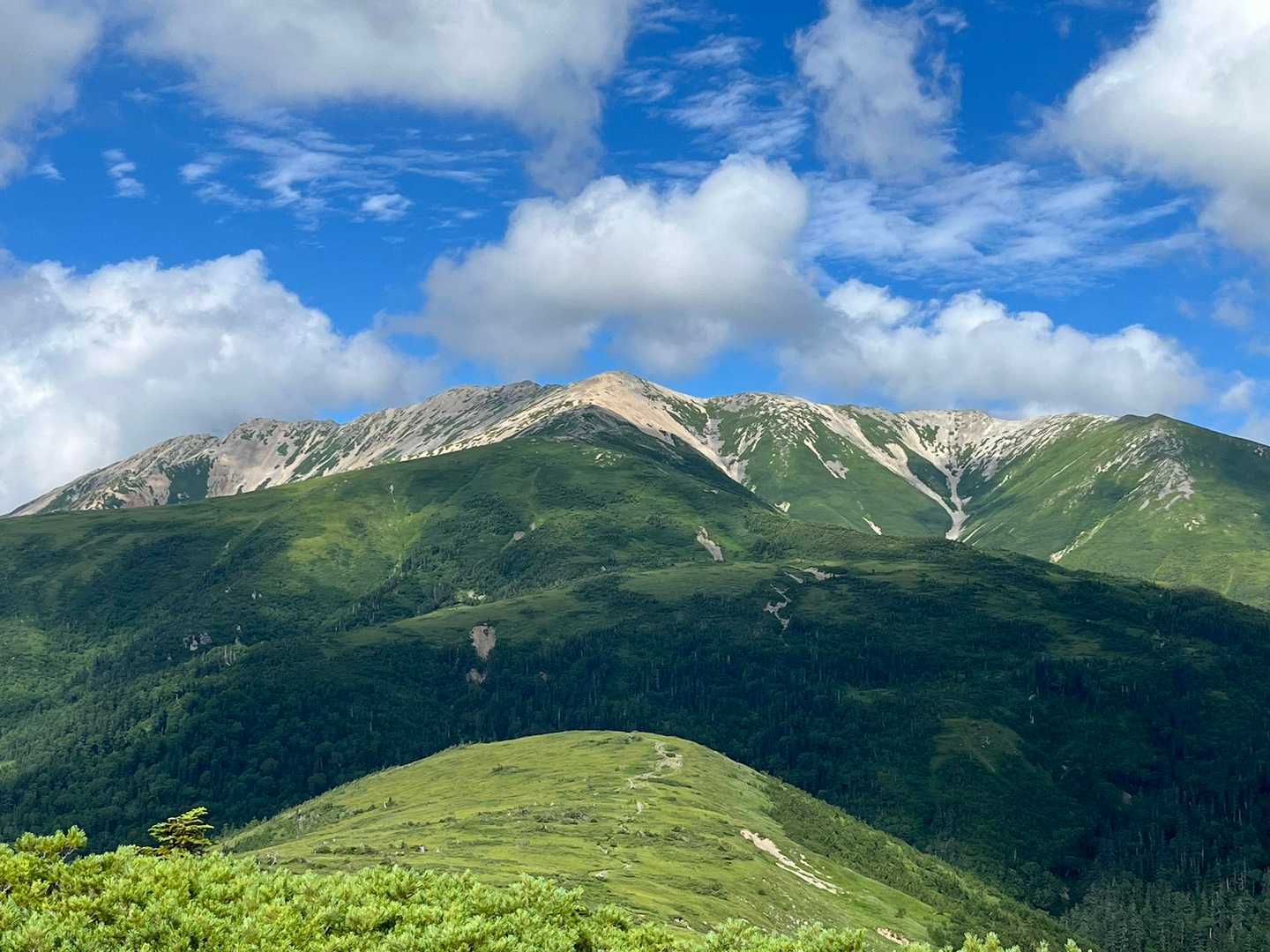 左は薬師岳
交通の要所であり360度の絶景