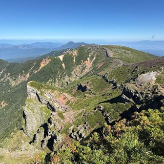 硫黄岳からの稜線…厳しいけど美しいね🤩
