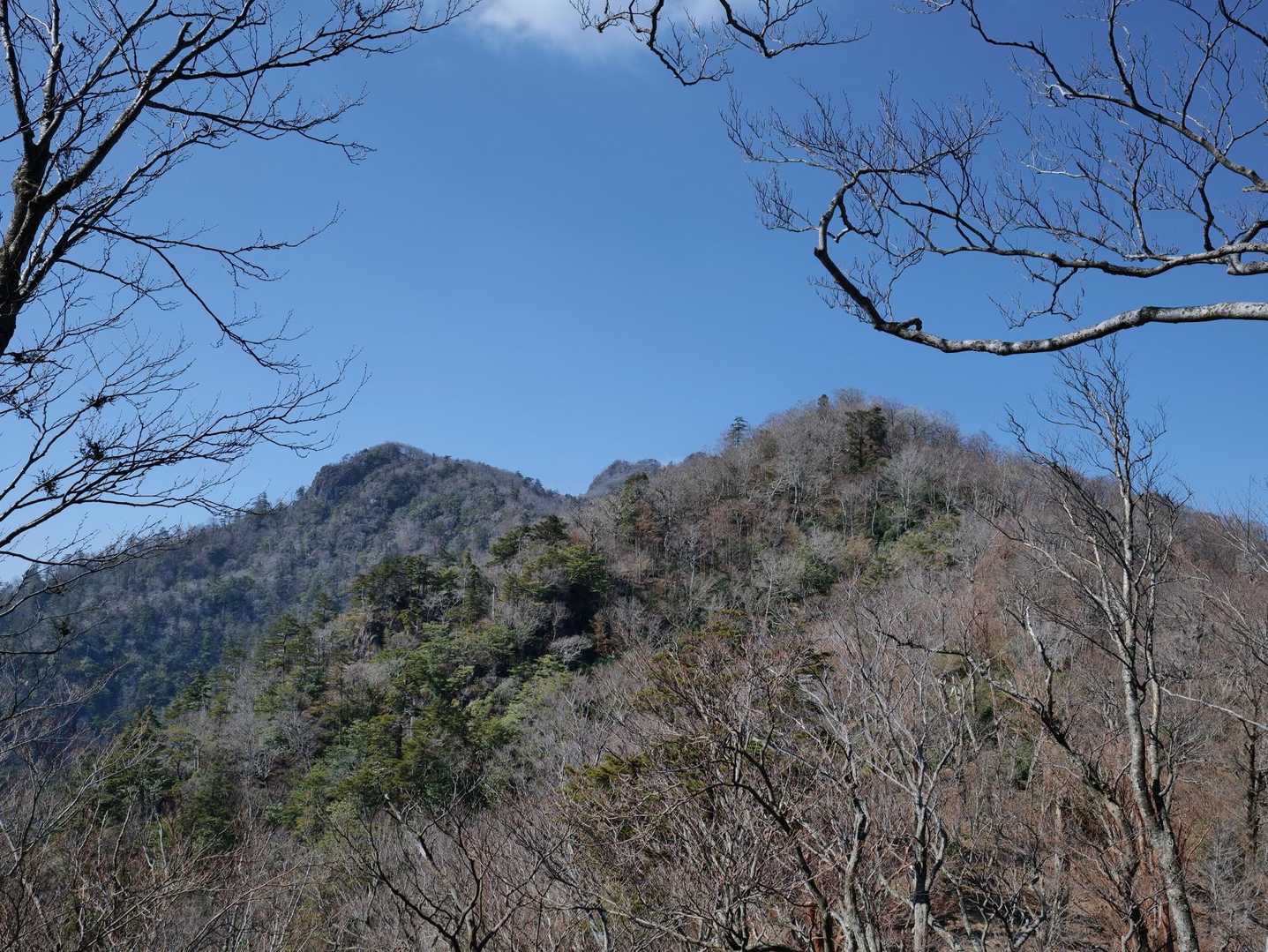 まだまだ先は長い。
おそらく真ん中のちょこんが山頂。