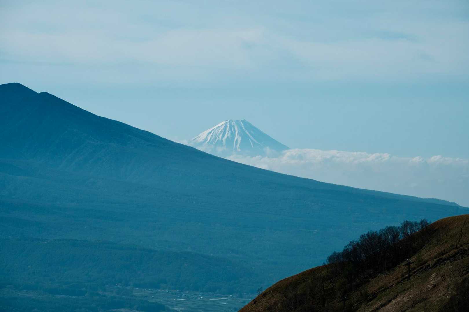 帰る頃富士山が見えました。