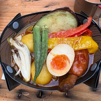1日目夕食のスープカレー🍛🙏