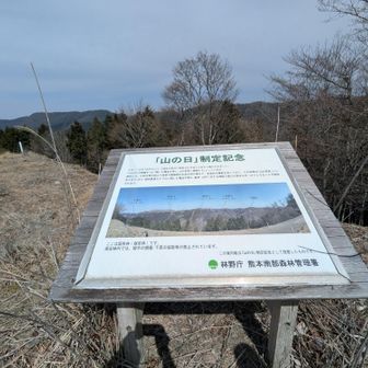 山の日制定記念の案内板、平成28年は熊本地震の年🤔