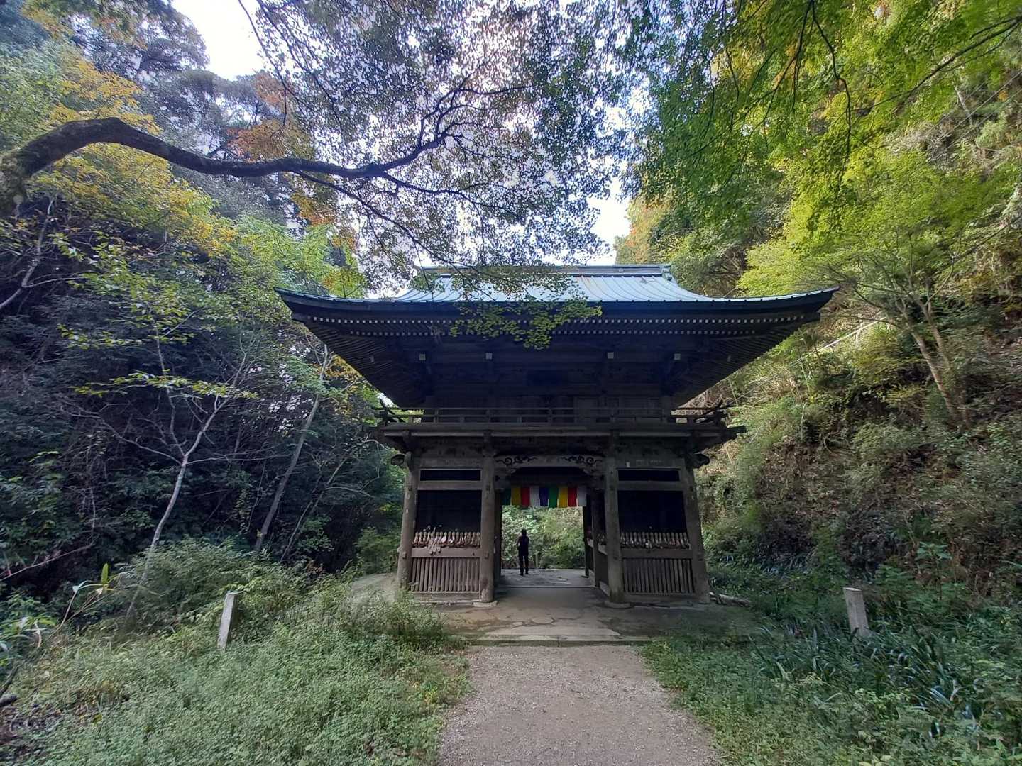長い石段を下り仁王門まで降りて来ました😅