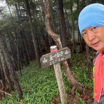 雲の中で何も見えず