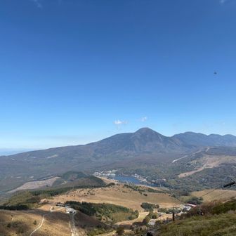 白樺湖と蓼科山！