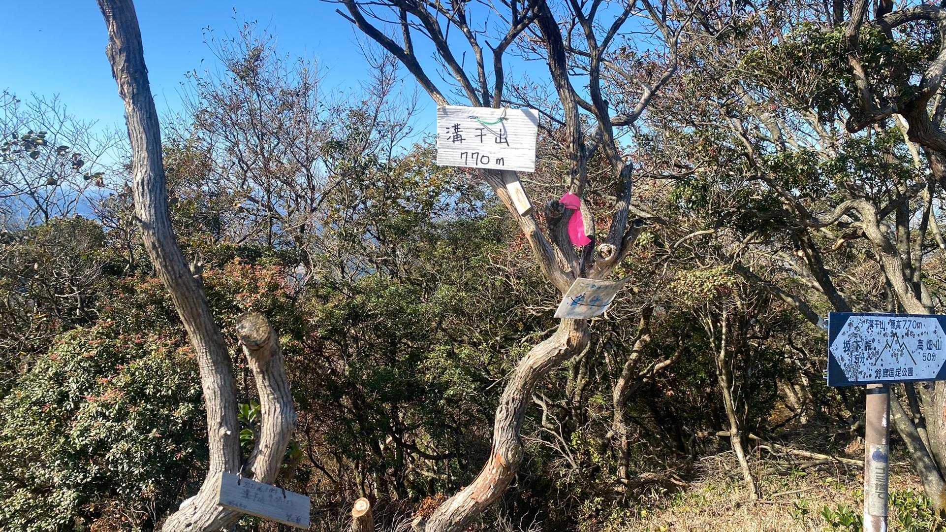 高畑山から溝干山へ