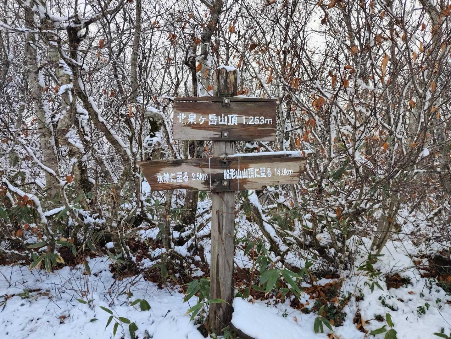 北泉ｹ岳山頂雪景色