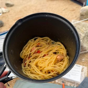 晩飯、今回はパスタにしました🍝