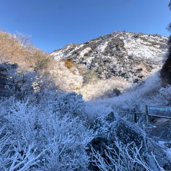 平成新山を見上げる。