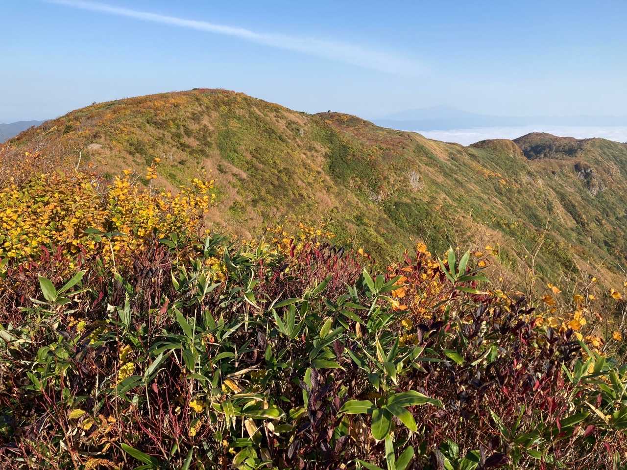 次は葉山の本山ですね。その先に奥ノ院社が見えます。鳥海山も薄っすら⛰
