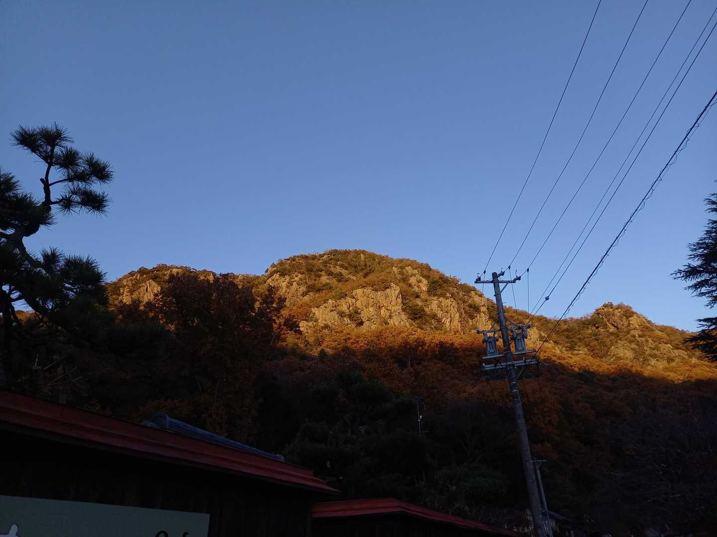 🌇夕日で照らされた鷹巣山もカッコいいよね。