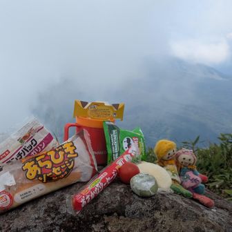 飯縄山にガスが…🤣
独り占めでランチタイム😋