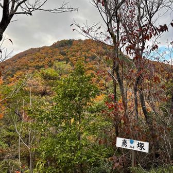 『鳶塚』から振り返ると彩り豊かな雄岳🍁