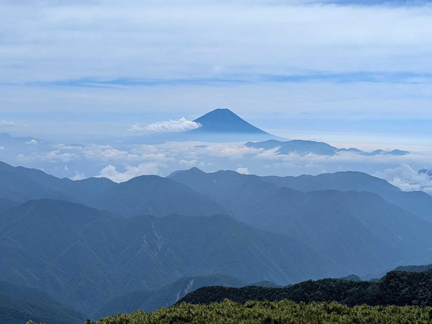 中白根山-間ノ岳-農鳥岳-農鳥岳 縦走コースの写真