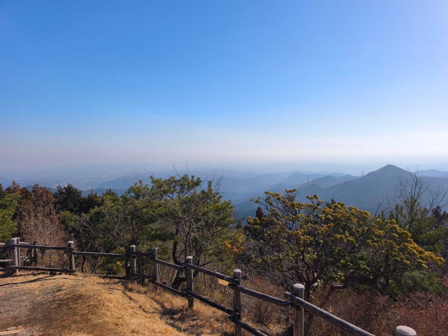 日の出山 (902m) に到着。関東平野の端っこも見渡せて素晴らしい眺望でした。