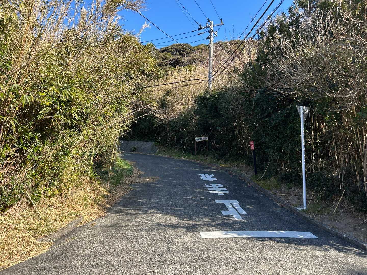 こちらが宮塚山への登山口。山頂手前まで車で行けるとか。