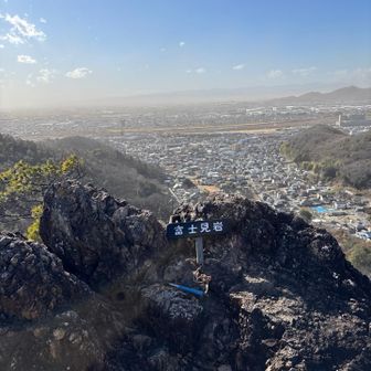 富士見岩は砂煙のせいで視界悪すぎ💦