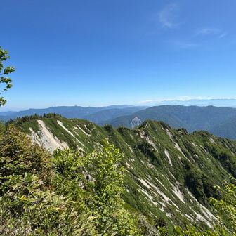 歩いてきた尾根