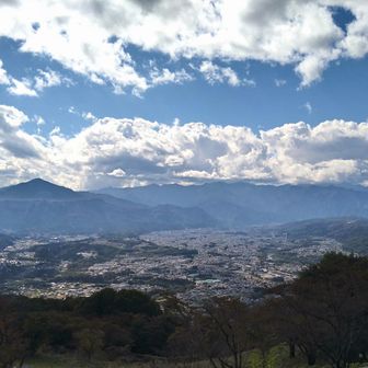 武甲山と秩父市街